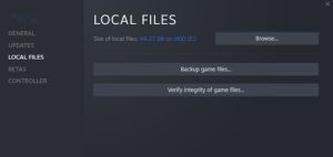بررسی یکپارچگی ویژگی فایل های بازی Steam
