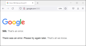 خطای 500 گوگل
